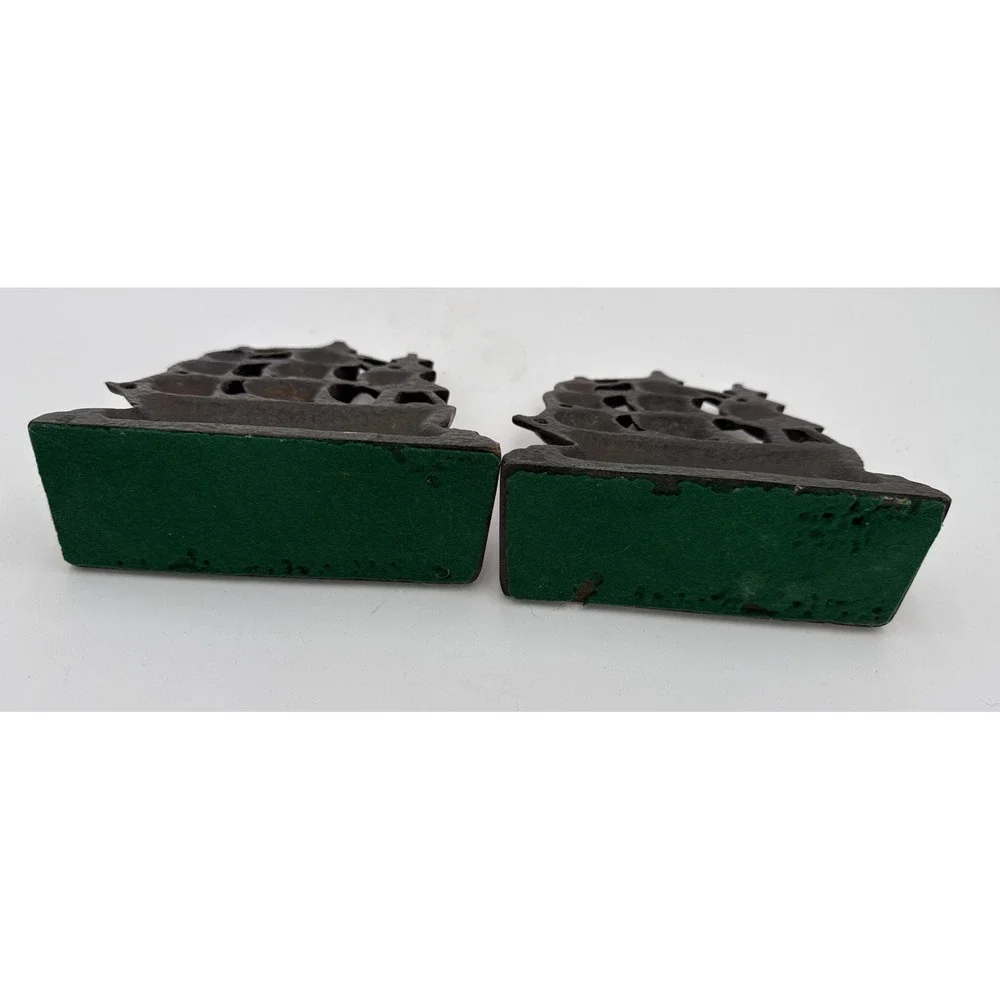 Vintage Cast Iron Ship Nautical Old Ironsides Bookends Door Stopper 1940s-50s